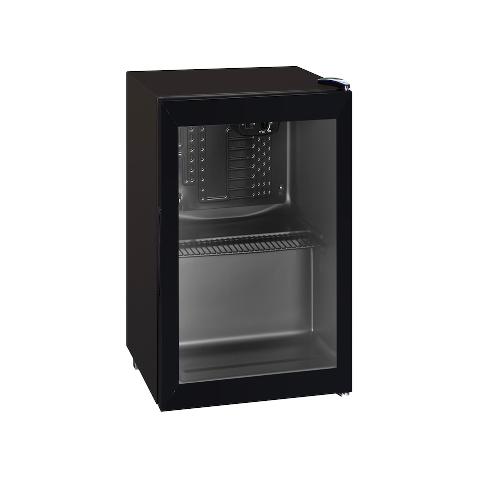 image 1 of SIA DC3B Mini Drinks Fridge, Table Top 46L Wine Cooler With Glass Door, Black