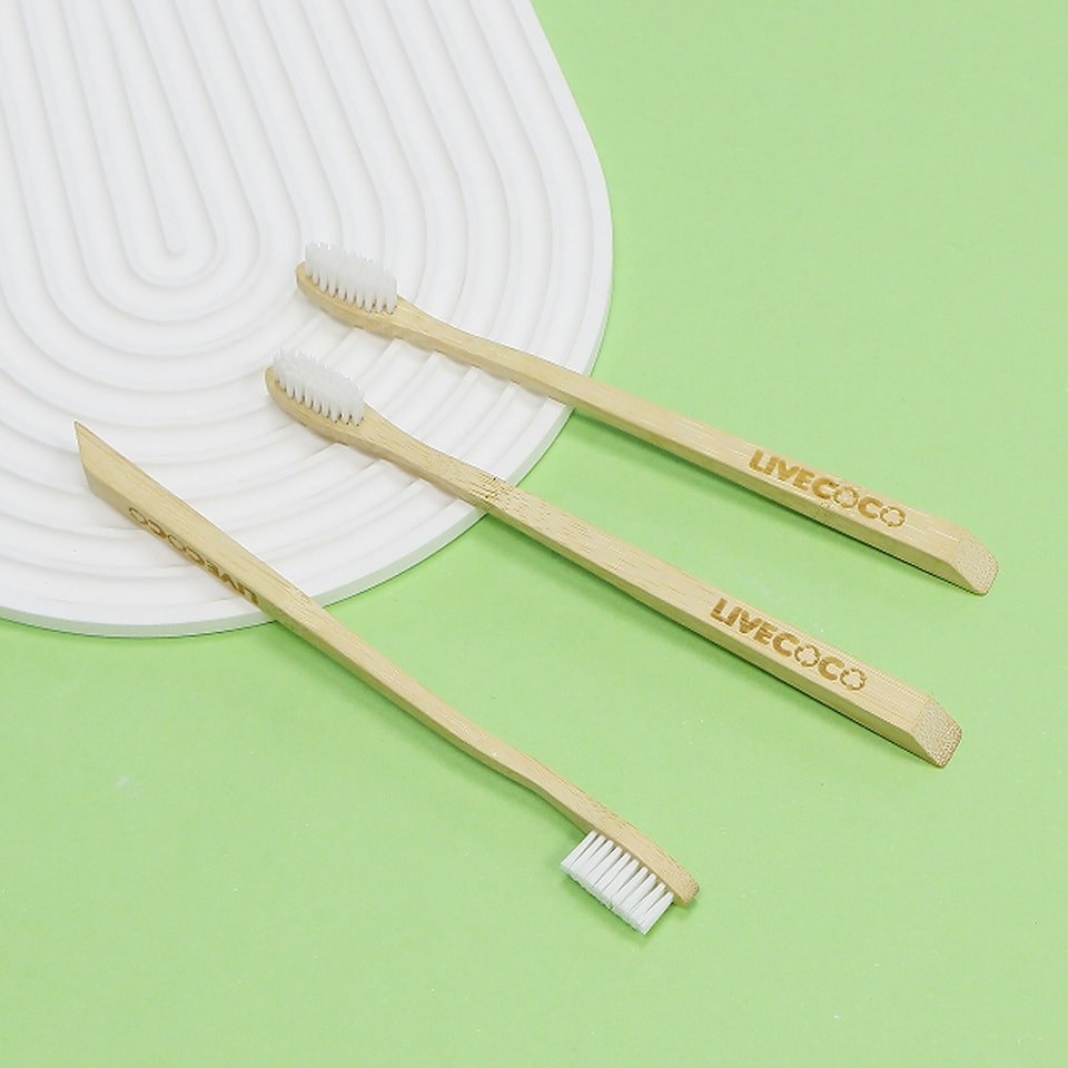 image 1 of 3 Castor Bean Oil Bristles Bamboo Toothbrushes (Kids)