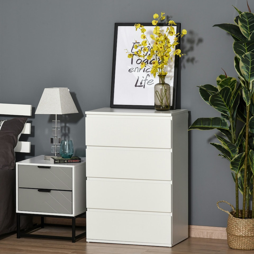 image 1 of HOMCOM 4 Drawer Cabinet Storage Cupboard Sideboard Organiser