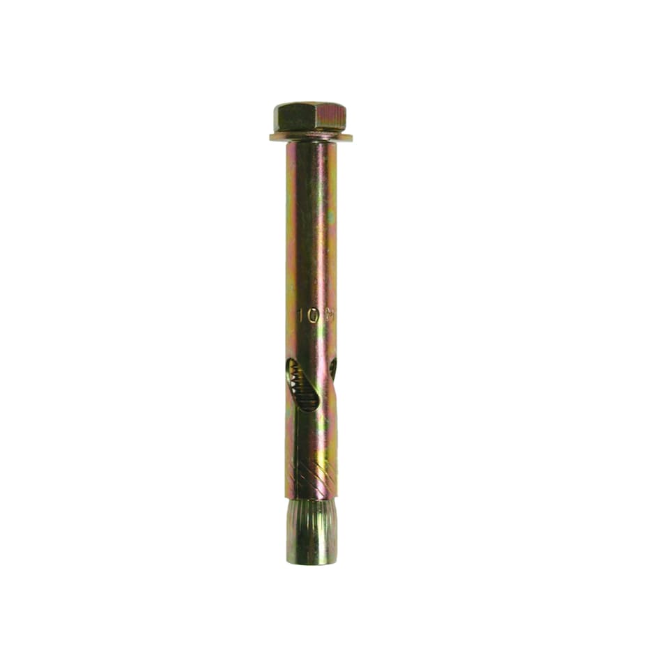 image 1 of Jcp Fixings Sleeve Anchors Hexagon Bolt Zyp - 10mm/M8 x 55 - Box of 50 | Gold | M8 | 50