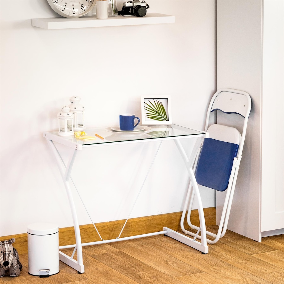 image 1 of Harbour Housewares Coloured Padded Folding Chairs - Blue - Pack of 6 | Blue | Blue