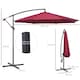 image 5 of Outsunny 3m Garden Banana Parasol Hanging Cantilever Umbrella with Crank Handle and Cross Base for Outdoor, Sun Shade, Wine Red