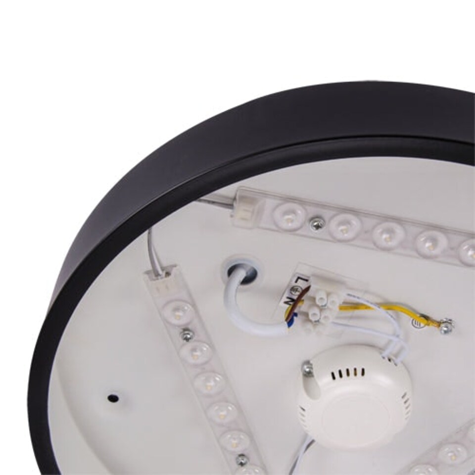 image 1 of CGC LUNA Black Round Ceiling Wall Light Surface Mount 24W Black