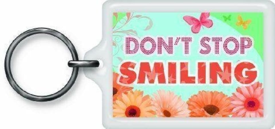 image 1 of Don't Stop Smiling Sentimental Keyring - Birthday Christmas Gift
