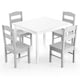 image 1 of COSTWAY Kids Table and 4 Chairs Set for Toddlers Grey