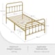 image 3 of Yaheetech Vintage Iron Platform Bed with High Headboard and Footboard-190 cm L x 90 cm W | Gold | Antique Gold | Single | 1