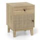 image 1 of COSTWAY Rattan Nightstand Mid Bedside Table Natural Brown
