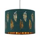 image 2 of First Choice Lighting Set of 2 Fern Dark Green Cut Out 30cm Pendant Lightshades Green | Gold