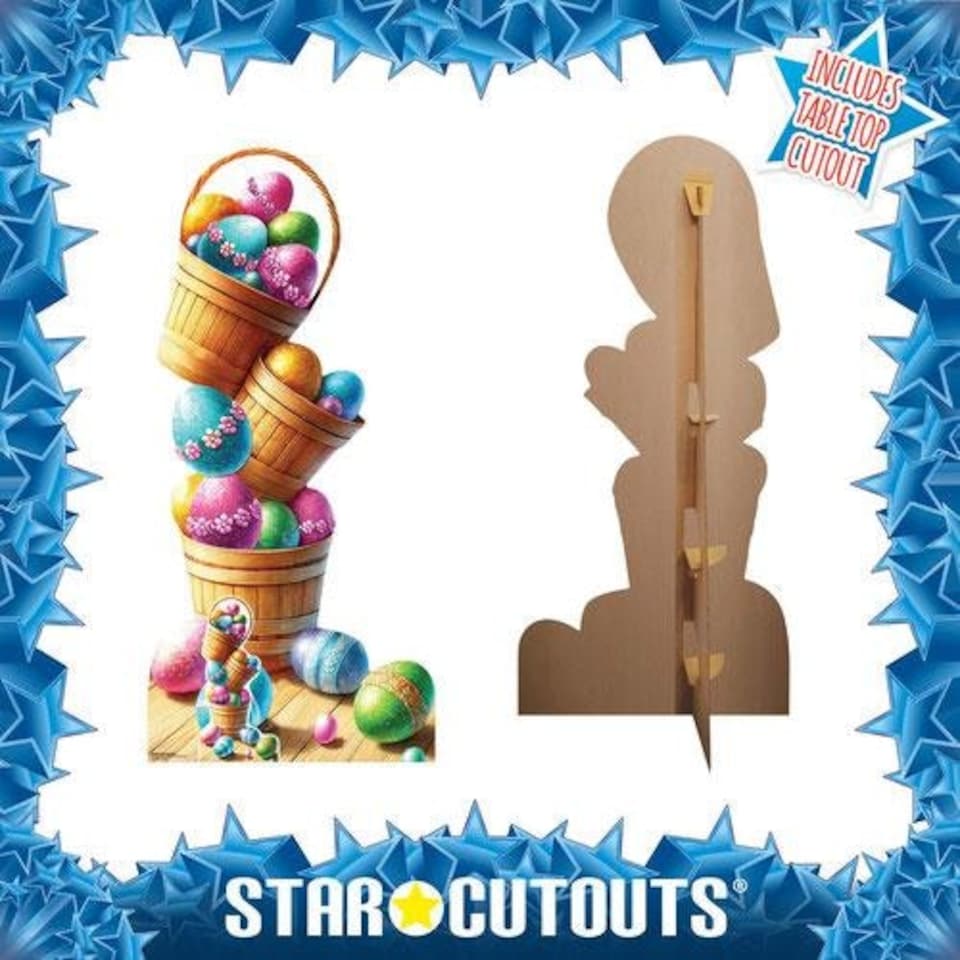image 1 of Easter Egg Stack Lifesize Cardboard Cutout 192cm