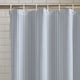 image 2 of Catherine Lansfield Timeless Stripe Shower Curtain | Blue | One Size