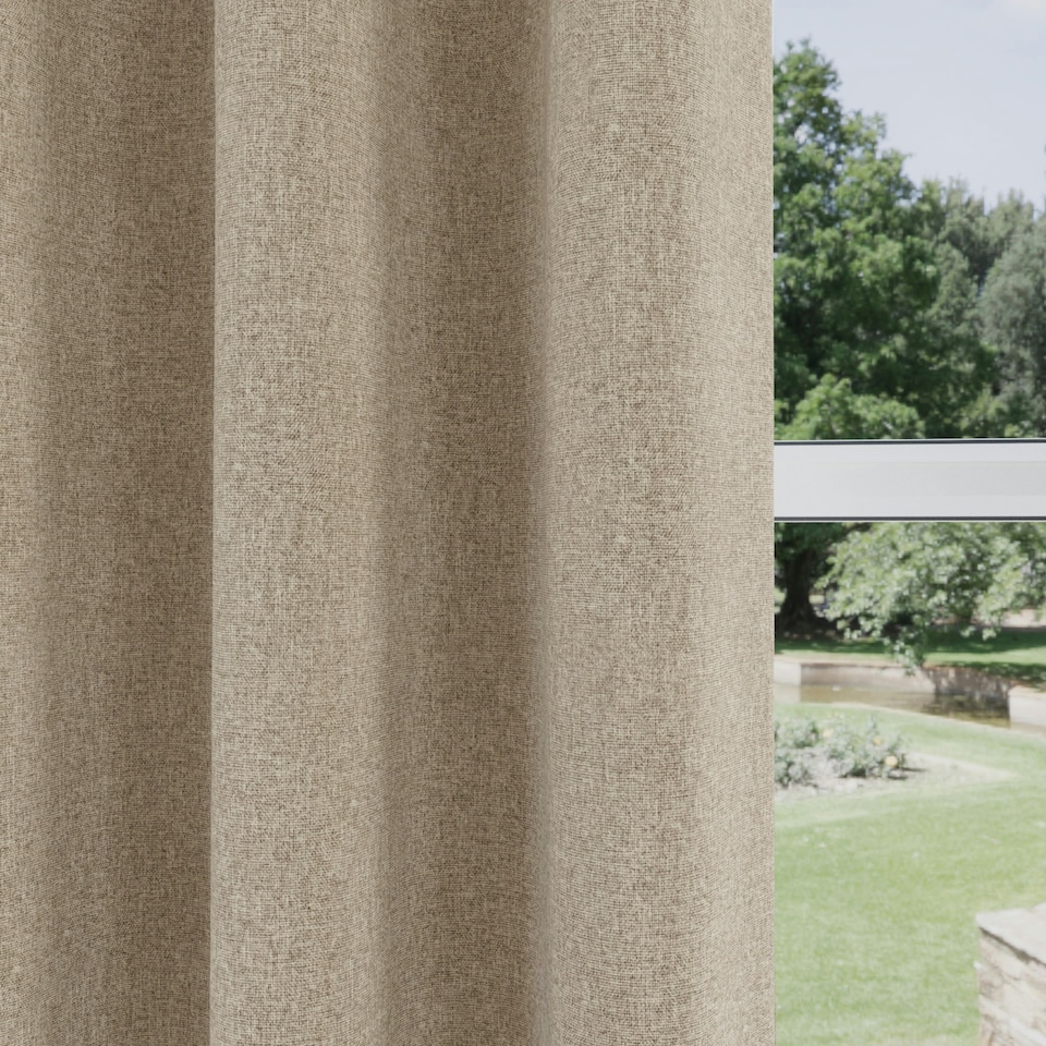 image 1 of Dallas Natural Blackout Curtains 90 x 108 inch (229 x 274 cm) Pencil Pleat 100% Blackout Thermal Noise Reducing Curtains for Bedroom and Living Room