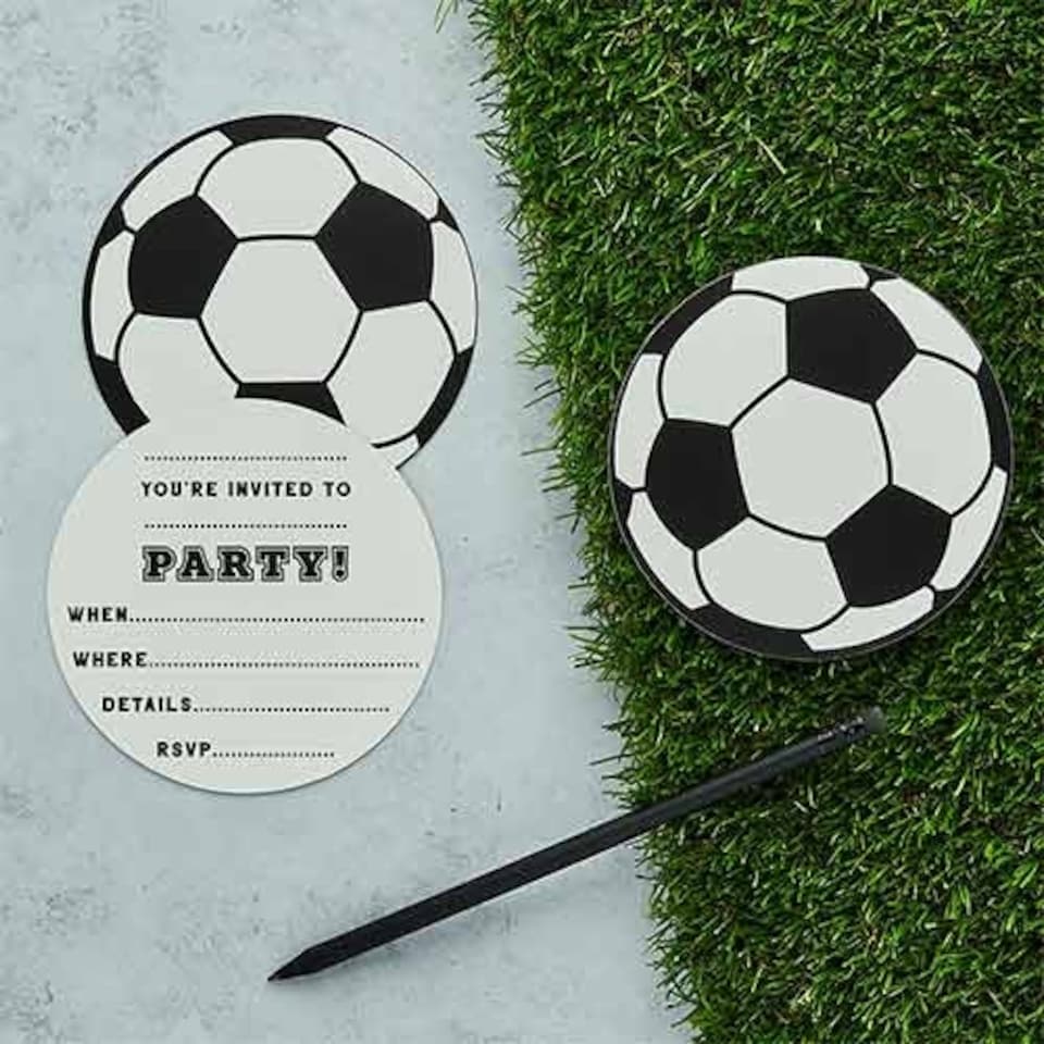 image 1 of Football Shaped Paper Party Invitations - Pack of 10