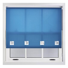 FURNISHED Daylight Roller Blinds with Large Eyelets Cut to Size Sheer Fabric | Blue | Teal | (W) 60cm x (L) 165cm