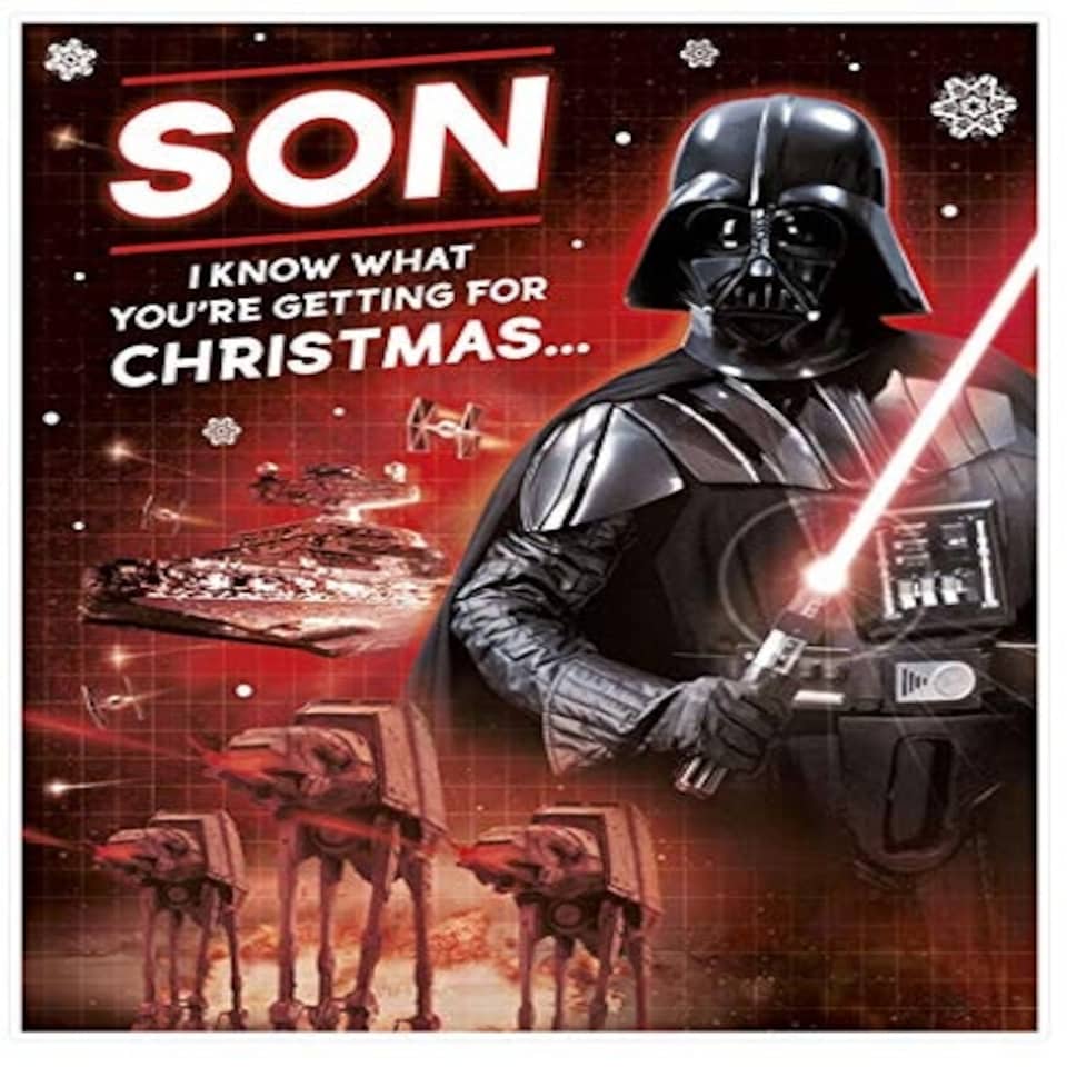 image 1 of For Son Darth Vader Christmas Card Extra Large