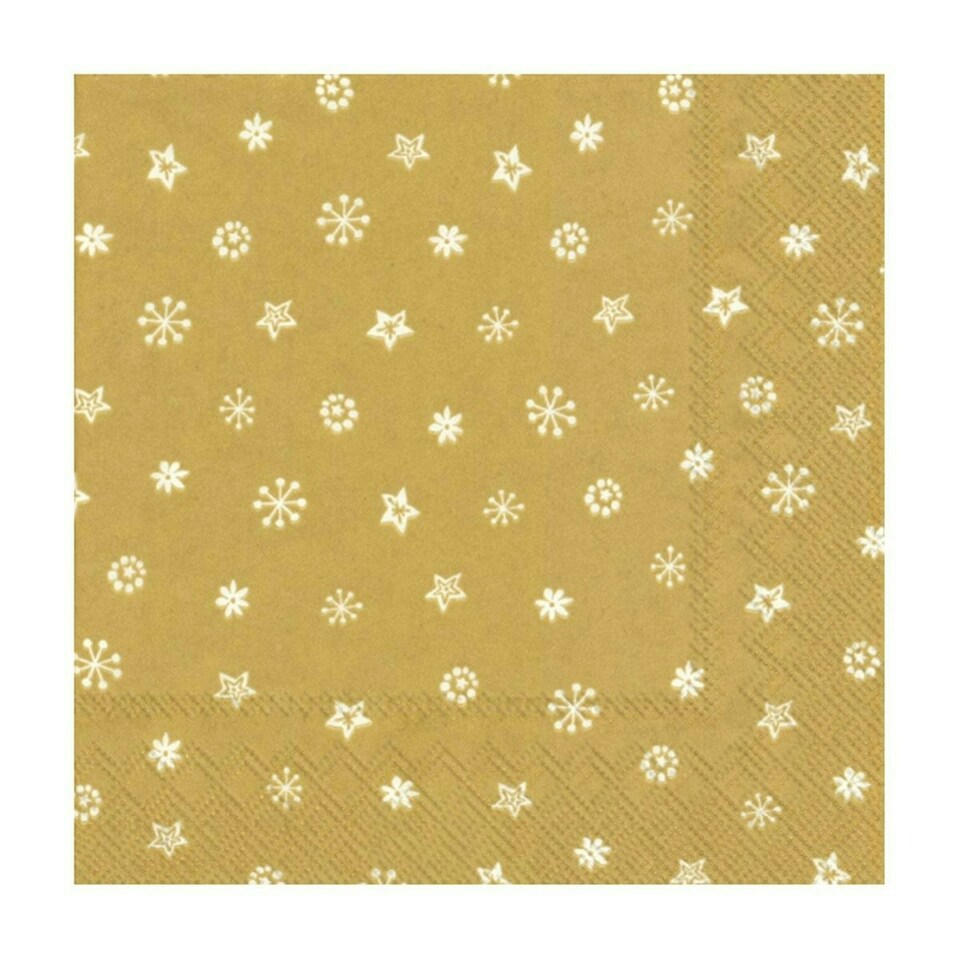 IHR Lunch Napkins Little Joy Gold 33cm 3ply 20 Pack