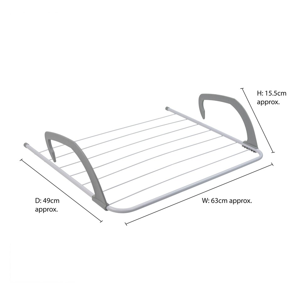 image 1 of JVL Over Door Radiator Clothes Drying Airer-6M, White