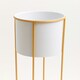 image 2 of Interiors by Premier Sleek And Sturdy Large Black And Gold Floor Standing Planter, Stylish And Functional Outdoor Garden Pots White