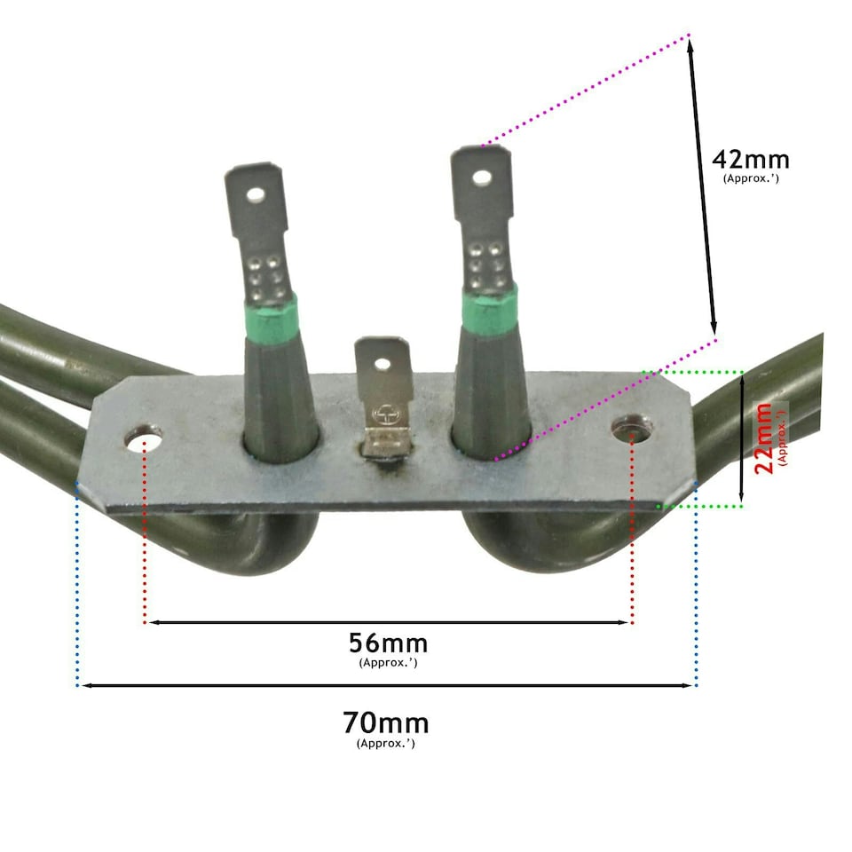 image 1 of SPARES2GO Fan Oven Element 2 Turn for Caple C2230 C2233 C2233BK C2236 Cooker 2000W