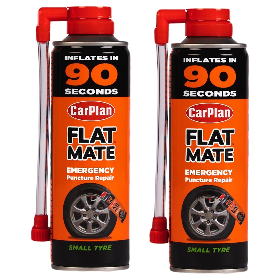 image 1 of CarPlan Flat Mate Small Tyre Inflator Emergency Puncture Repair Seal 2x300ml