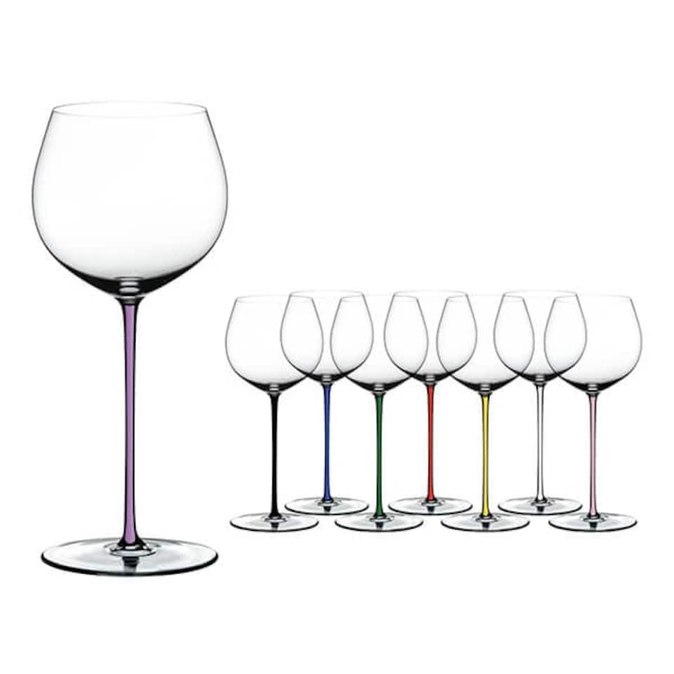 image 1 of Riedel Hand Made Fatto a Mano Oaked Chardonnay Wine Glass Violet