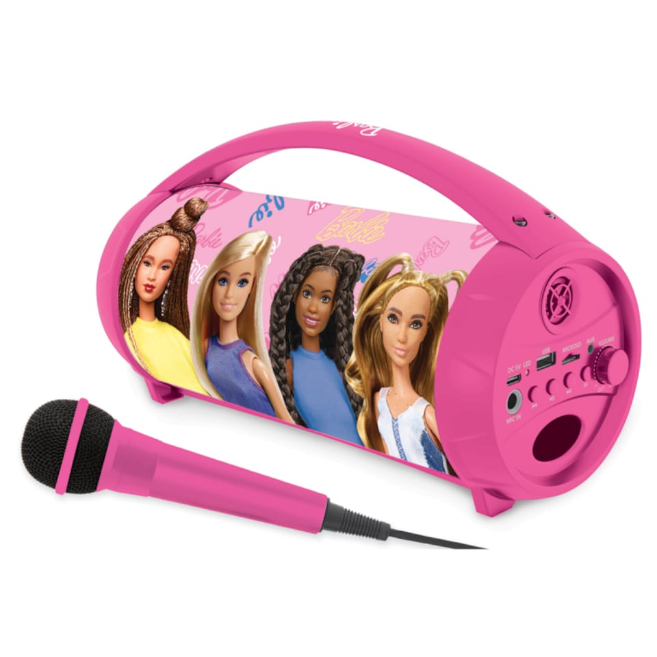 image 1 of Lexibook BTP585BBZ Barbie Bluetooth Speakers with Lights & Mic
