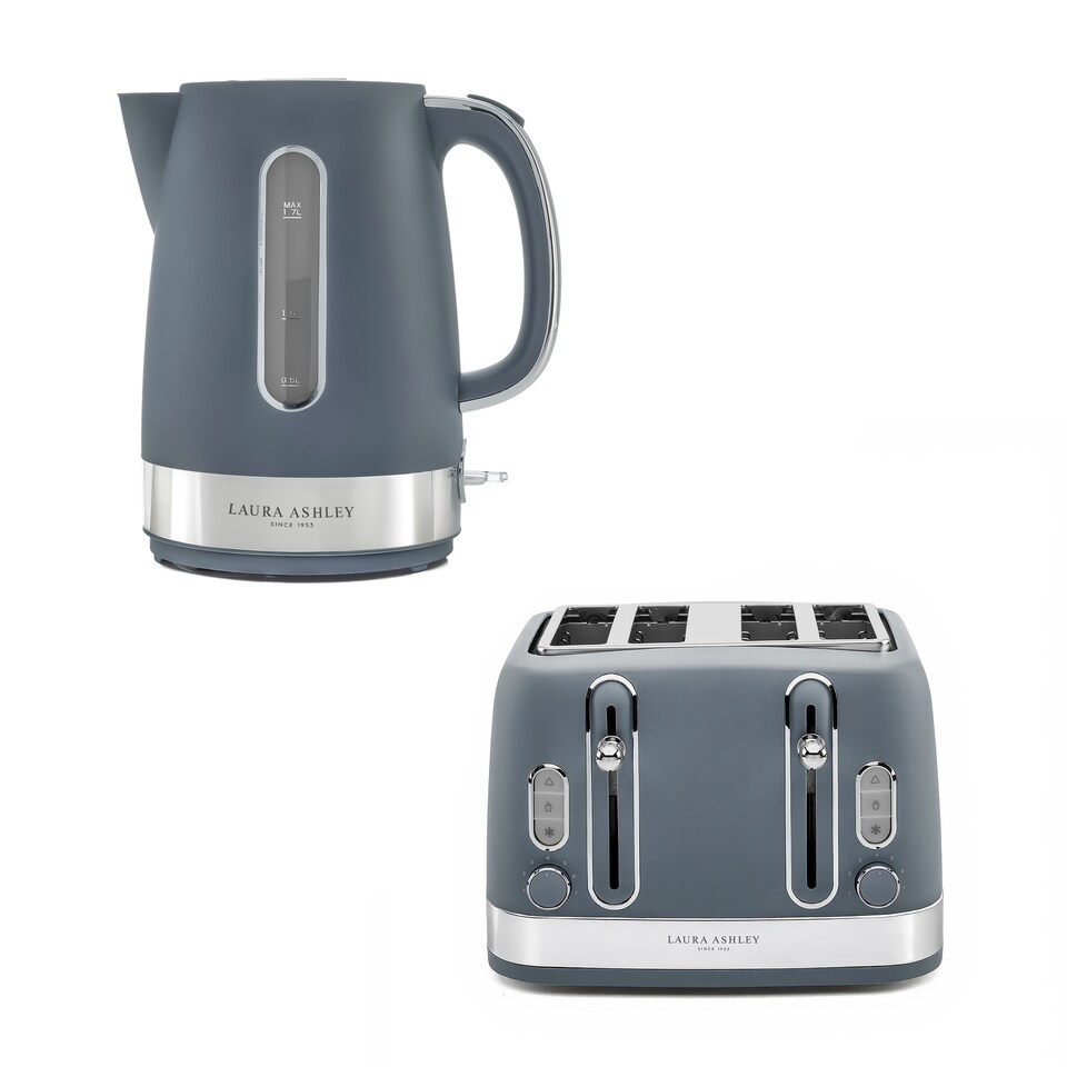 image 1 of Laura Ashley Kettle & Toaster Set Stainless Steel Bundle by VQ