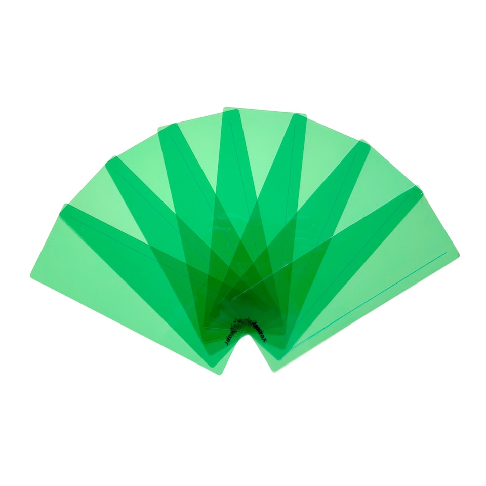 image 1 of Pack of 8 Green 210x80mm Dyslexia Overlay Reading Strips  - PET Material, Rounded Corners | Green | Green