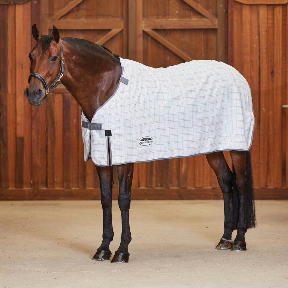image 1 of Weatherbeeta Comfitec Standard-Neck Cotton Horse Rug Liner - White/Grey - 4´