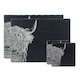 image 1 of The Just Slate Company Highland Cow Slate Coaster & Placemat Set