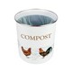 image 4 of Country Farm Animals Compost Caddy - Metal 2L Decorative Kitchen Food Waste Bin