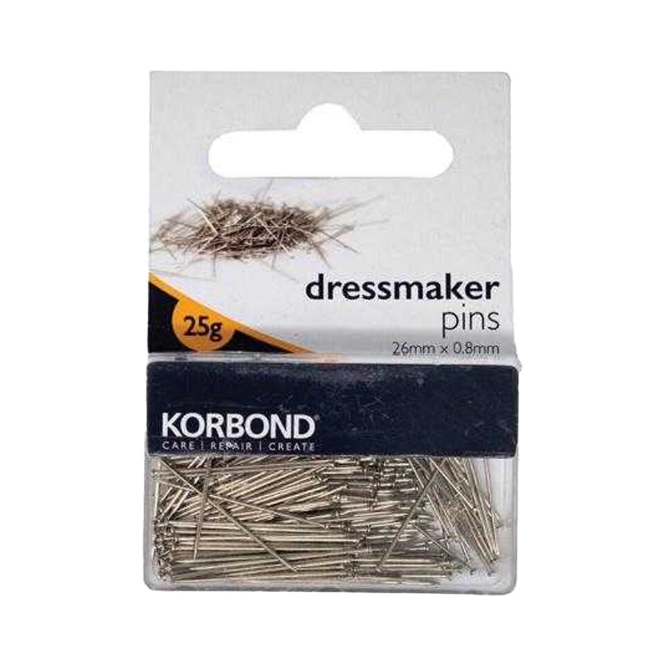 Korbond Steel Plain Dressmaker Pins | Silver | Silver | 1