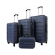 image 1 of Groundlevel 4 Piece Regency Hard Shell Travel Luggage Trolley Set | Blue | Navy