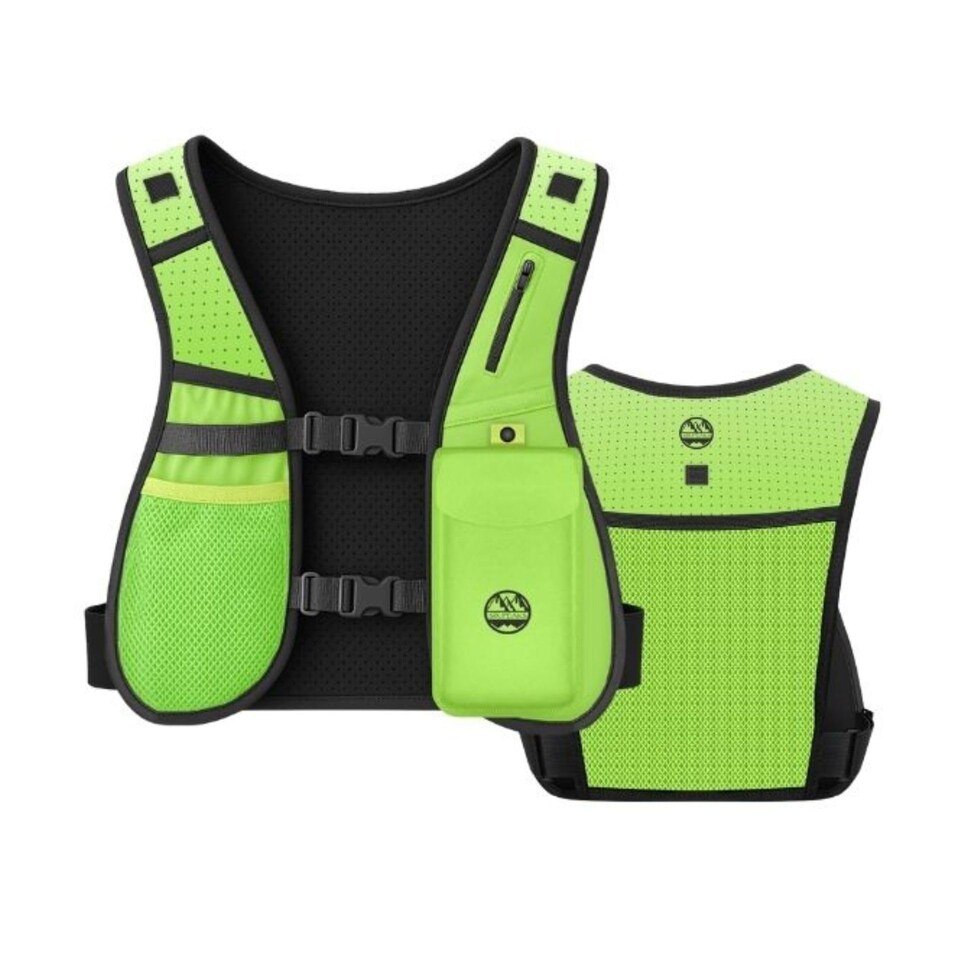 image 1 of Six Peaks Hydration Running Vest, Functional Reflective Safety Race, Lightweight Hydration Pack With Neoprene Body, Storage Pockets And 500ml Collapsible Bottle, Yellow, Xs/S