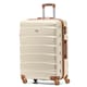image 1 of Flight Knight 25" 4 Wheel ABS Hard Case Medium Suitcase 100+ Airlines Approved - easyJet, British Airways, Ryanair, Jet2, Emirates & Many More - Check-in | Cream | Cream | Medium