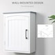 image 6 of kleankin Bathroom Cabinet Wall Mounted, Modern Bathroom Wall Cabinet with Arched Door and Adjustable Shelf, Bathroom Storage Cabinet, Light Grey and White | Grey | Light Grey and White