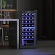 image 2 of HOMCOM 86L Freestanding Wine Cooler with UV-resistant Tempered Glass Door, 32 Bottles Dual Zone Wine Fridge with Adjustable Temperature Control, Digital Touch Screen, Black | Black
