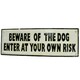 image 1 of Beware of the Dog Cast Iron Sign Plaque Wall Fence Gate Post House Farm Home