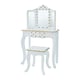 image 1 of Teamson Kids Polka Dot Vanity Table & Stool with Storage, White/Gold