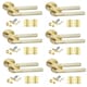 image 1 of Golden Grace 6 Sets Knurled T-Bar Door Handles in Satin Brass Finish with Latch and Ball Bearing Hinges | Gold | 6 Set
