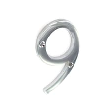 Securit 9 Chrome Door Number | Silver | Silver | 75mm | 1
