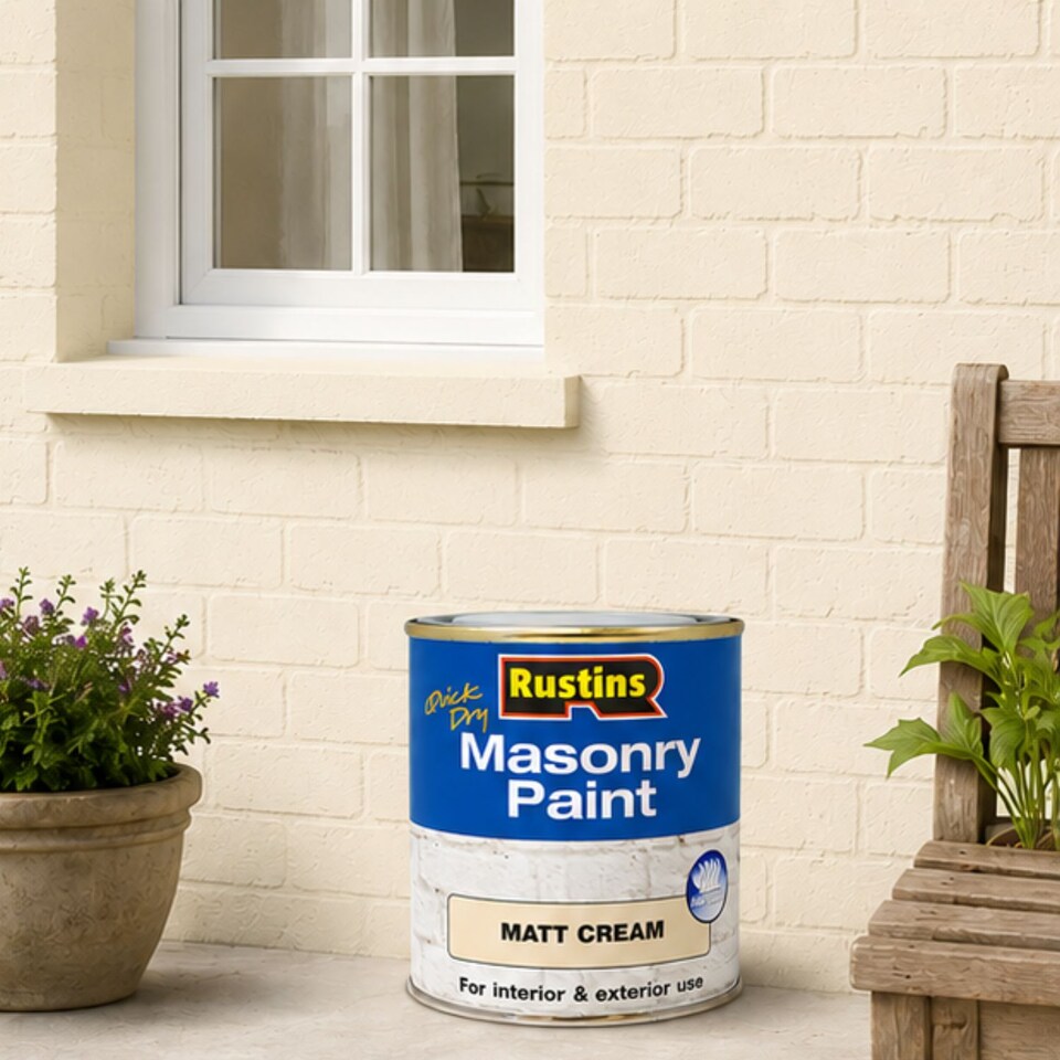 image 1 of Rustins Quick Dry Masonry Paint Matt Cream 500ml