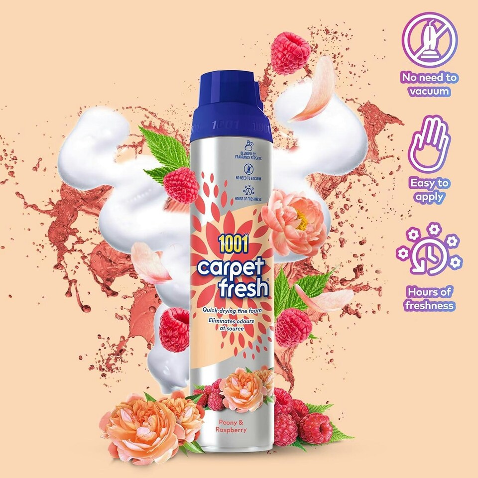 image 1 of 1001 Carpet Fresh Foam Spray Long Freshness Spring Peony & Raspberry 300ml