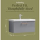 image 5 of 800mm Wall Hung 1 Drawer Vanity Basin Unit, Satin Grey, Copper Handle | Grey | Satin Grey | 399 x 810 x 390mm