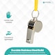 image 4 of Silver Stainless Steel Referee Metal Whistle with Lanyard - 2pcs