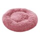 image 1 of Living and Home Calming Round Donut Plush Dog Cuddler Bed, 70cm, Pink | Pink | One Size