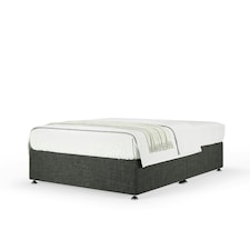 Neptune Spring Charcoal Linen Divan Set Small Double