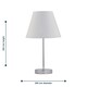 image 5 of Set of 2 Chrome Stick Table Lamps with Ivory Off White Fabric Shades Chrome | White