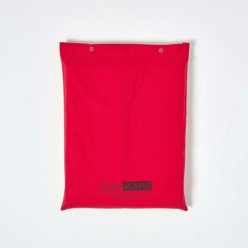 image 1 of Homescapes Red Cotton Duvet Cover Set - 200 Thread Count - Super King | Red | Super King