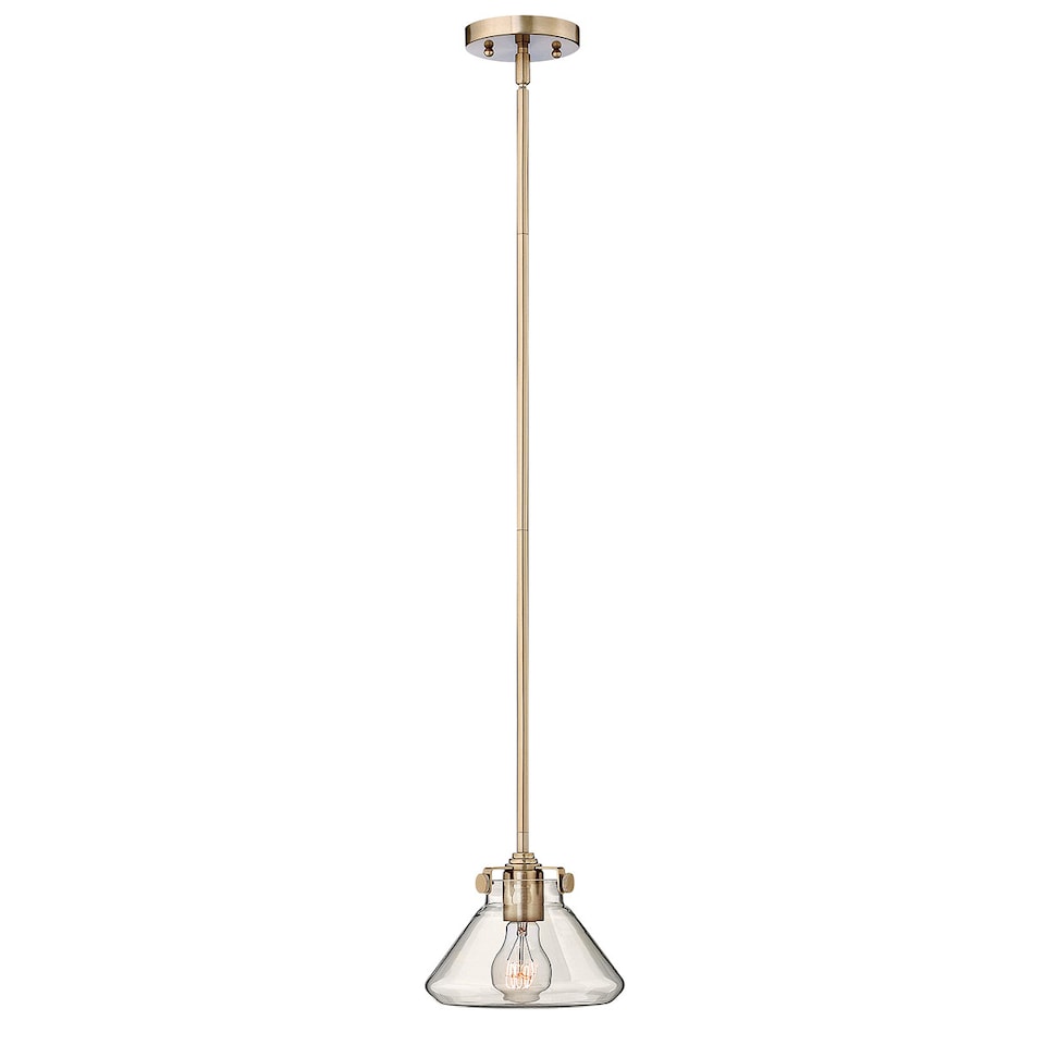 image 1 of Congress 1 Light Dome Ceiling Pendant Brushed Caramel Clear Glass, E27