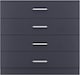 image 7 of Dakota 4 Drawer Chest Grey | Dark Grey